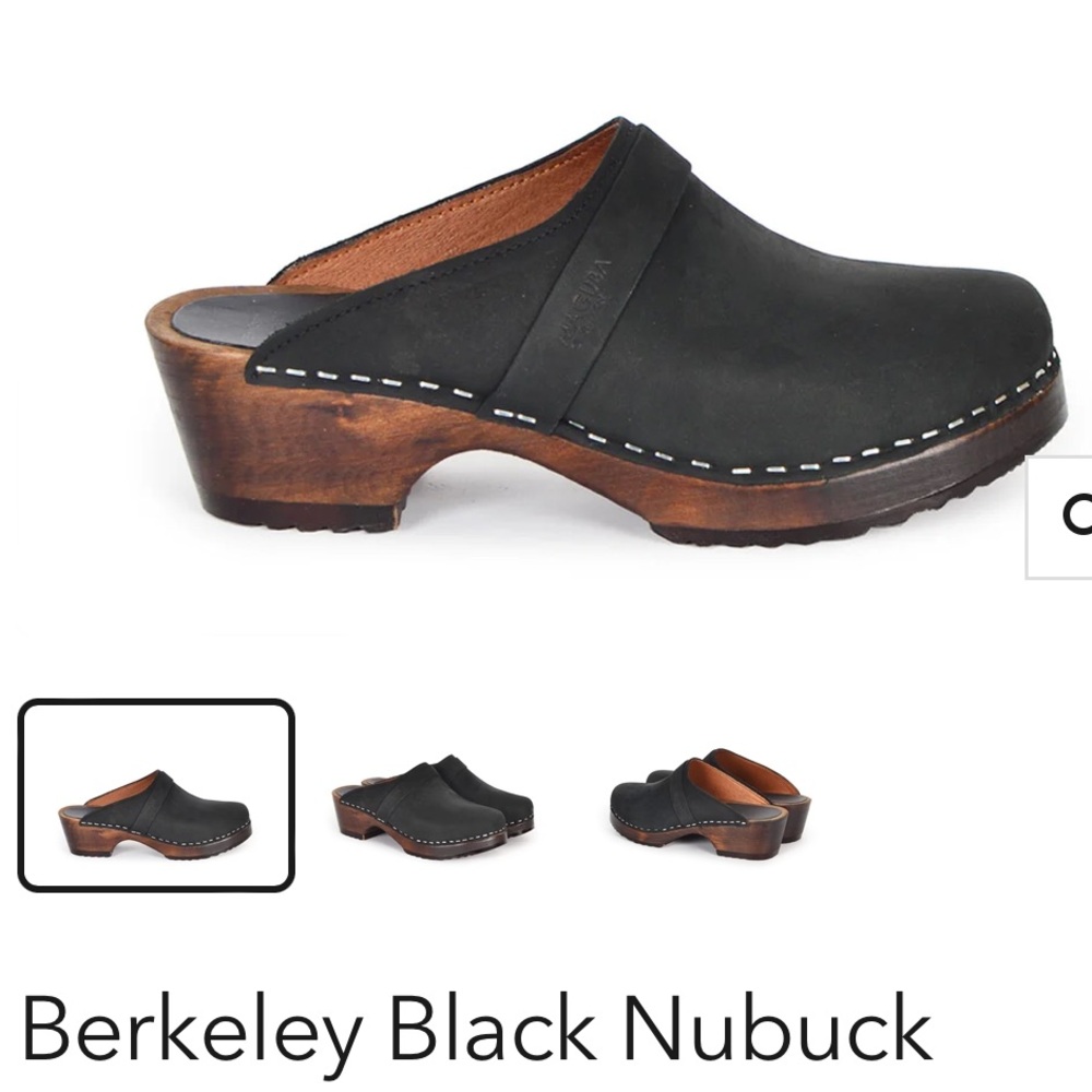 Maguba Berkeley Black Nubuck clogs